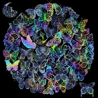 100pcs Butterfly Holographic Stickers – Waterproof Vinyl Set