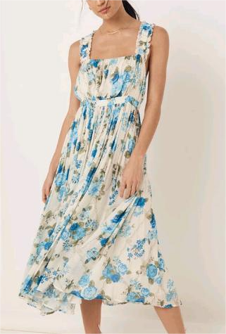 Vacation Summer Cross Backless Rayon Printing Slip Dress