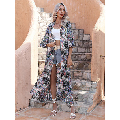 Women New Summer Cardigan Loose Thin Coat Sunscreen Shirt Tide Blouse
