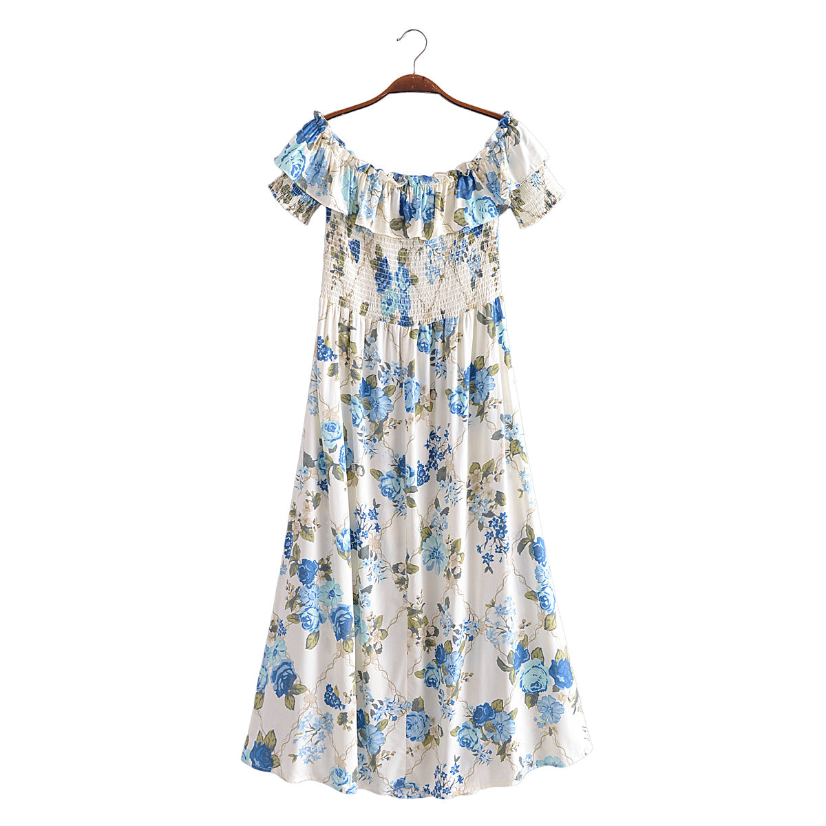 Women Clothing Waist Elastic Strap Dress Beach Dress
