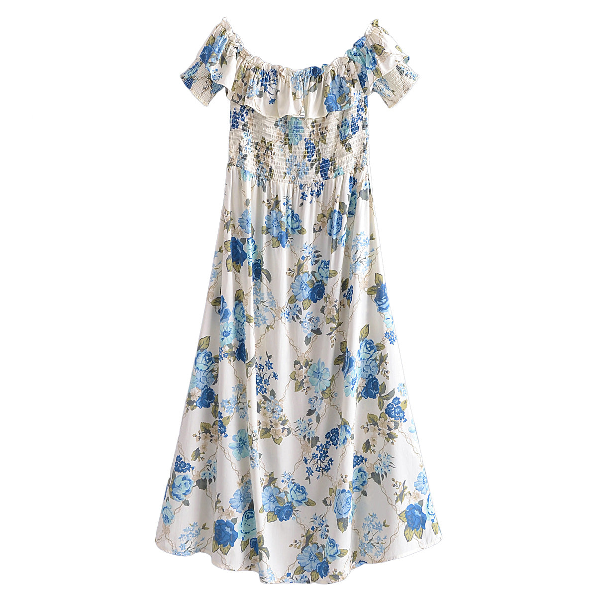 Women Clothing Waist Elastic Strap Dress Beach Dress