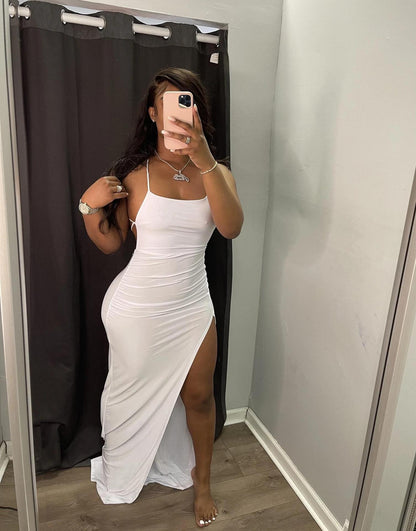 Women Clothing Spring Summer Sexy Strap Solid Color Dress