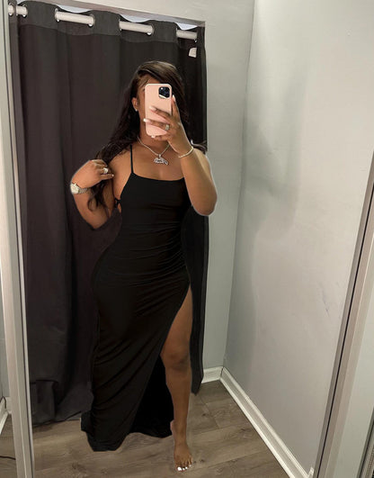 Women Clothing Spring Summer Sexy Strap Solid Color Dress