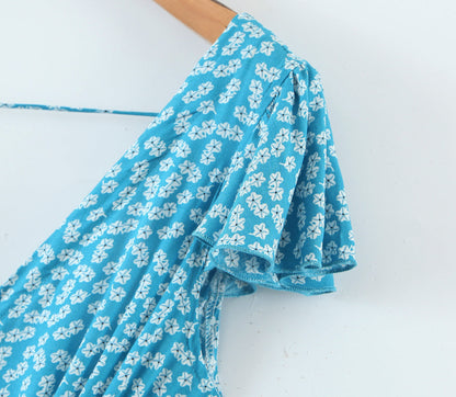 Spring Seaside Vacation Cardigan Lace up Sexy Waist Trimming Long Beach Dress