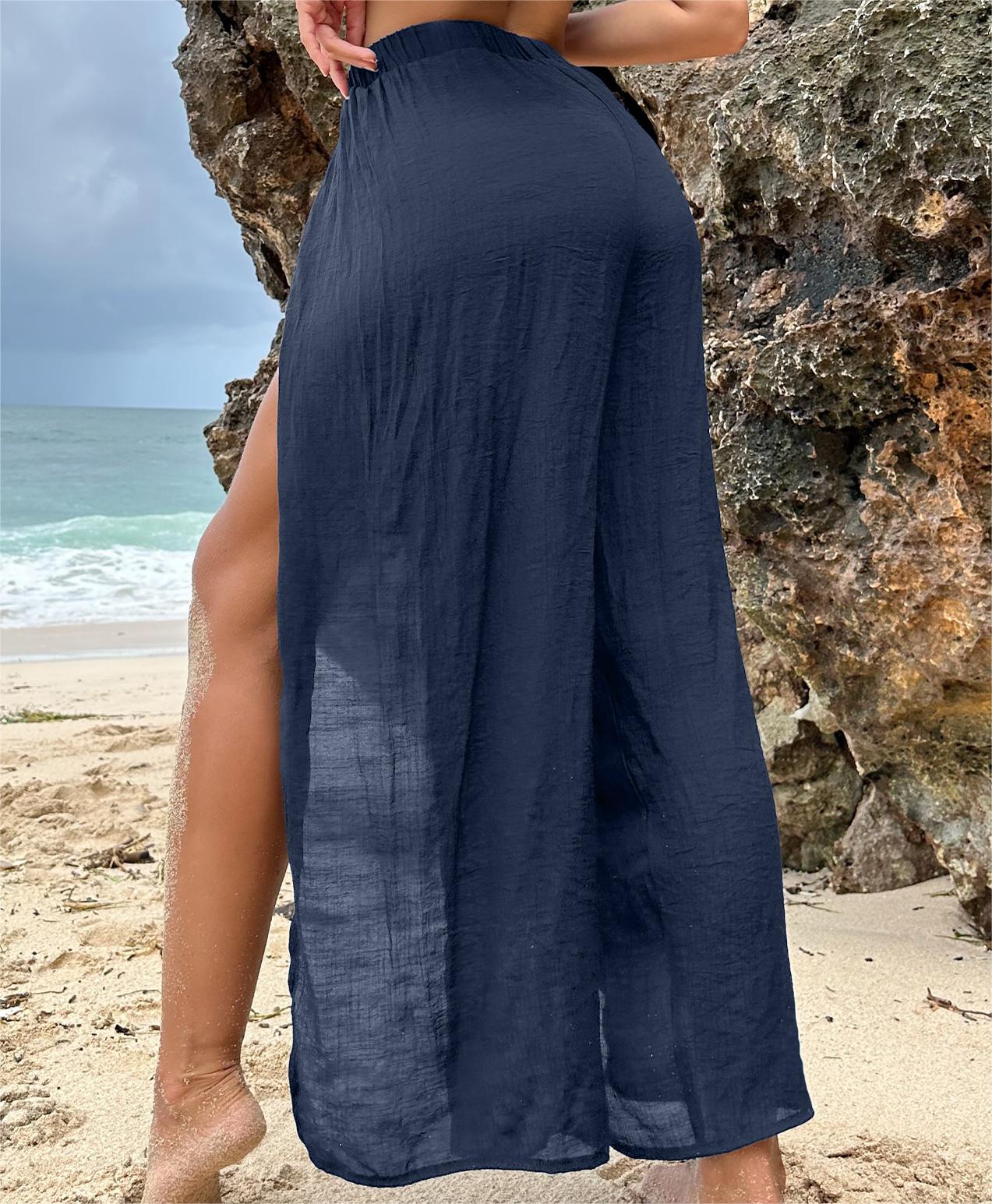 Beach Overskirt Chiffon Casual Sun Proof Sexy Skirt Korean Holiday Beach Pants