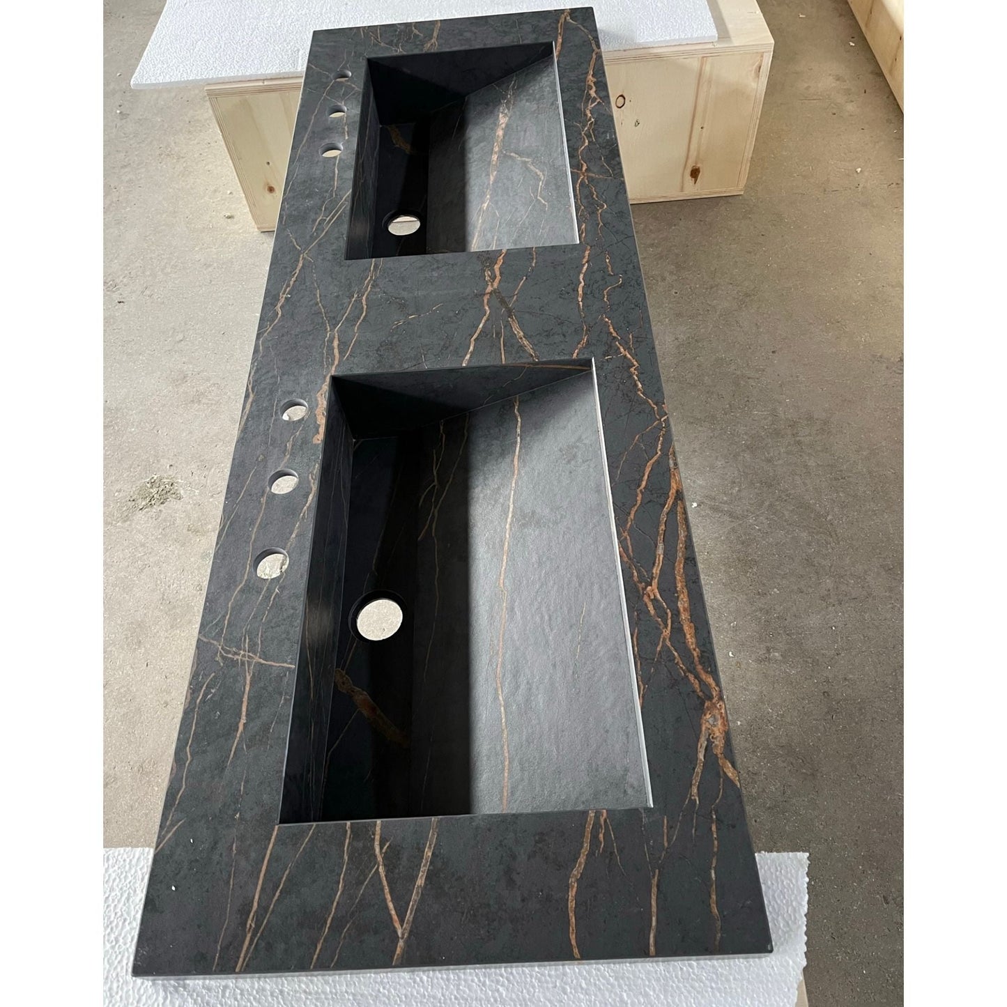 Dekton Laurent Engineered Porcelain Double Basin Sink - Handcrafted
