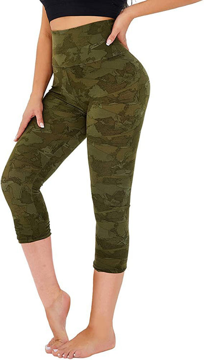 Cropped High-Rise Print Leggings – USA Flag Print Patriotic Workout Pants - 19 Styles