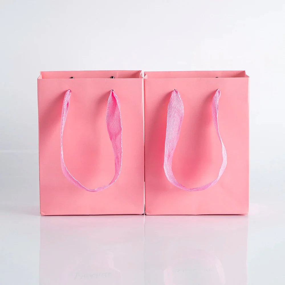 10pcs Gift Paper Bags with Ribbon Rope Kraft