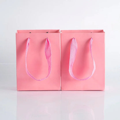 10pcs Gift Paper Bags with Ribbon Rope Kraft