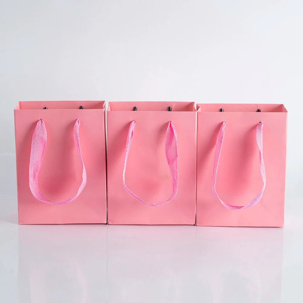 10pcs Gift Paper Bags with Ribbon Rope Kraft
