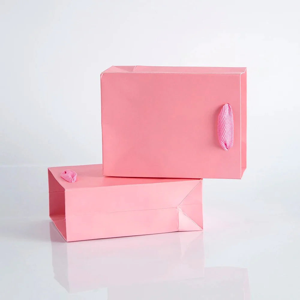 10pcs Gift Paper Bags with Ribbon Rope Kraft