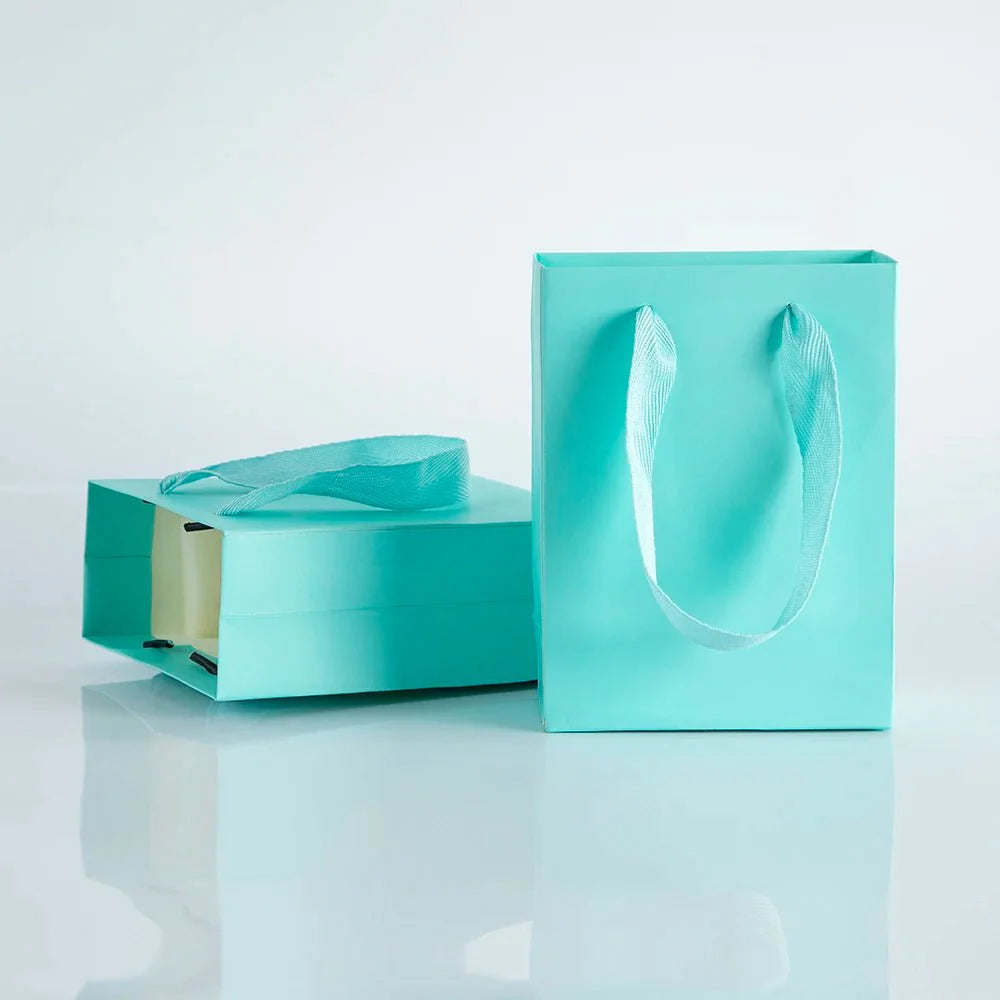 10pcs Gift Paper Bags with Ribbon Rope Kraft