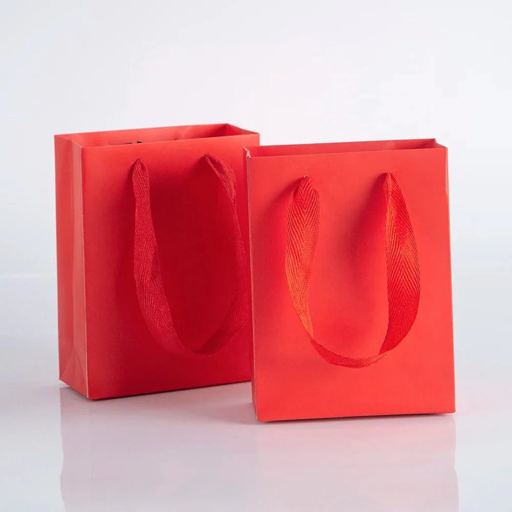 10pcs Gift Paper Bags with Ribbon Rope Kraft
