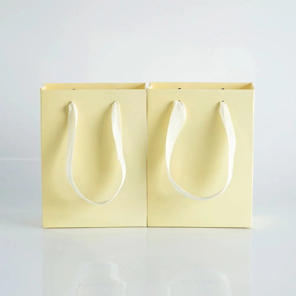 10pcs Gift Paper Bags with Ribbon Rope Kraft