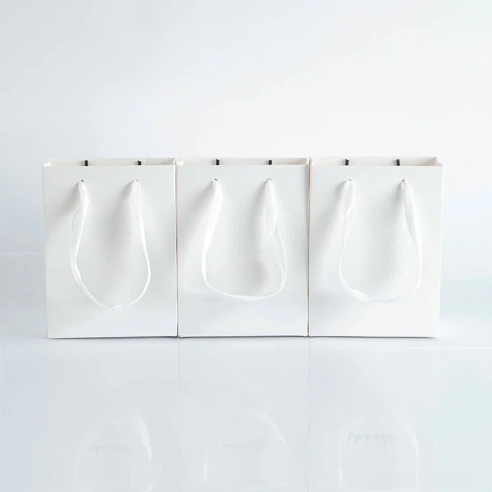 10pcs Gift Paper Bags with Ribbon Rope Kraft