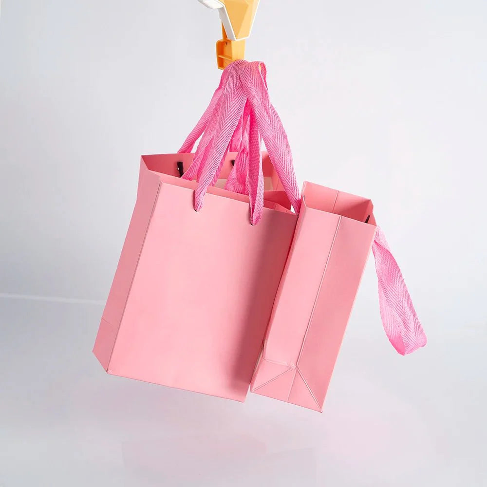 10pcs Gift Paper Bags with Ribbon Rope Kraft