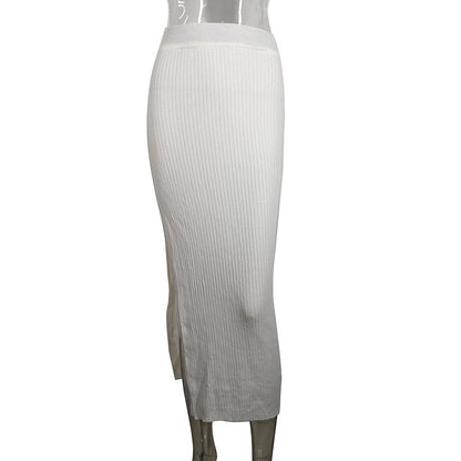 Summer Knitted Internet Celebrity Split Skirt Women Skirt