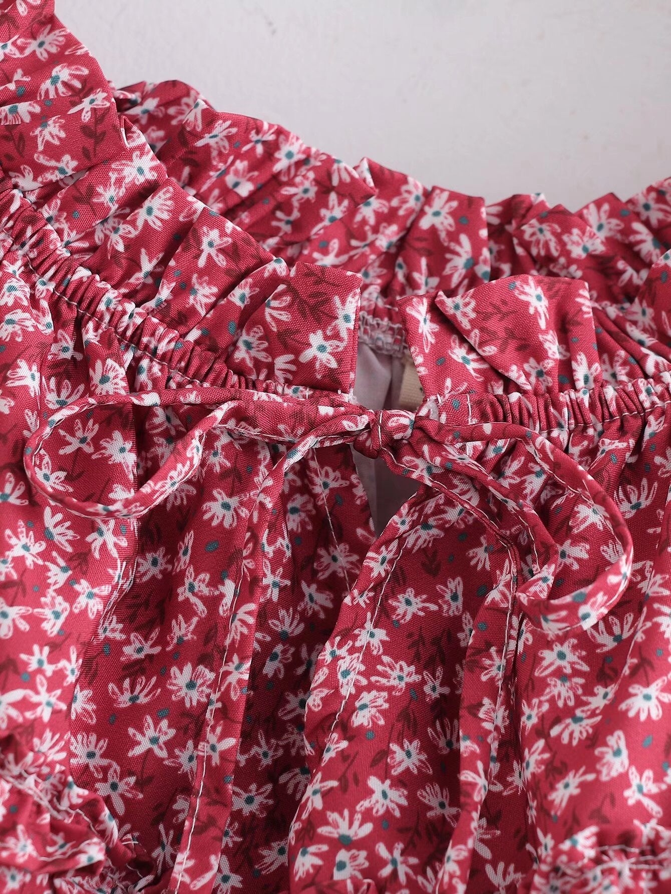 Summer Women Clothing Ruffles Beach Vacation Printed Dress