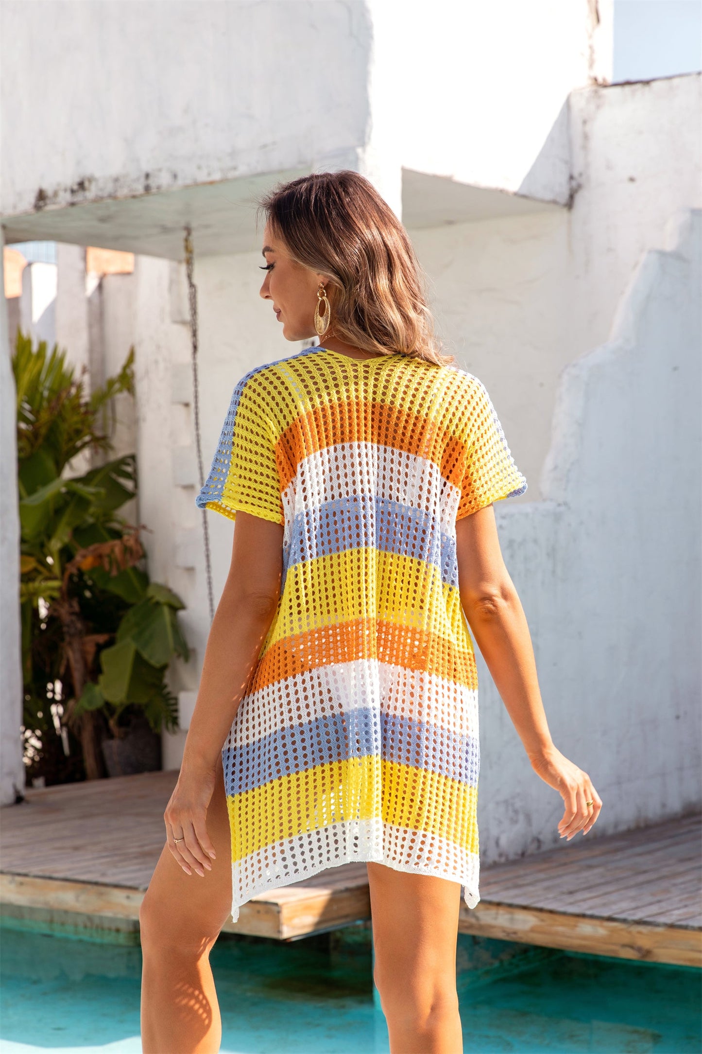 Summer Women Clothing Beach Shirt Loose Multicolor Beach Cover Up Vacation Sun Protection Clothing