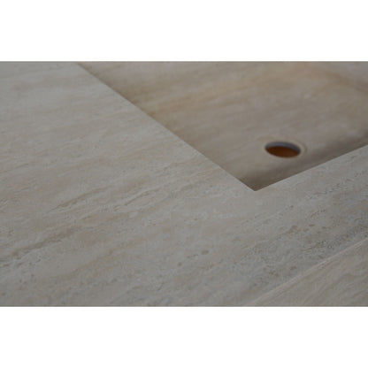 Travertine Double Sink - Handcrafted Custom Artisanal Stone Resort Luxury Bath