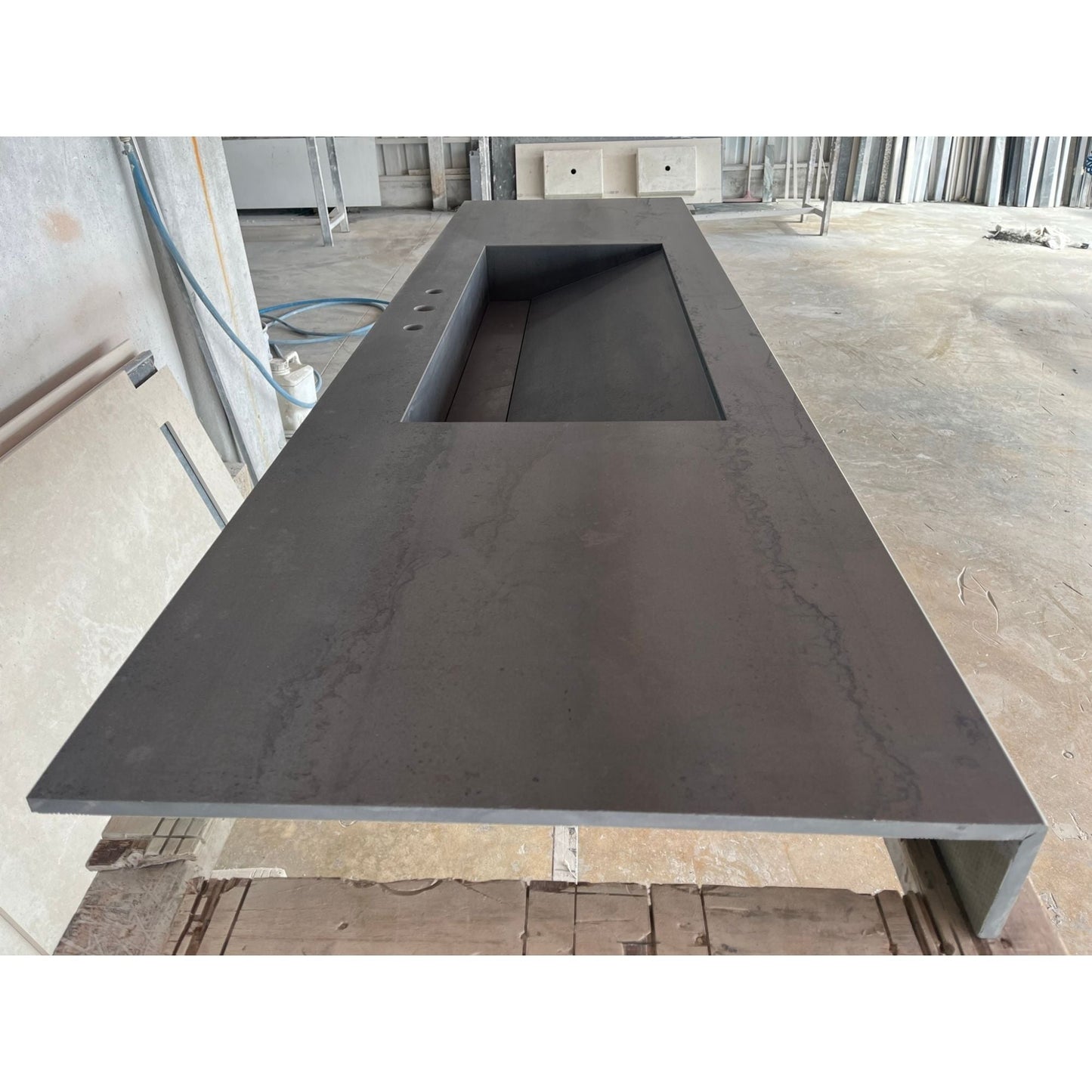 Metal Dark Engineered Porcelain Handcrafted Kitchen Bathroom Sink - Natural Stone Look