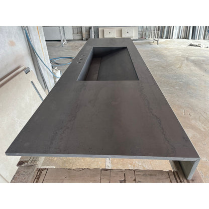 Metal Dark Engineered Porcelain Handcrafted Kitchen Bathroom Sink - Natural Stone Look
