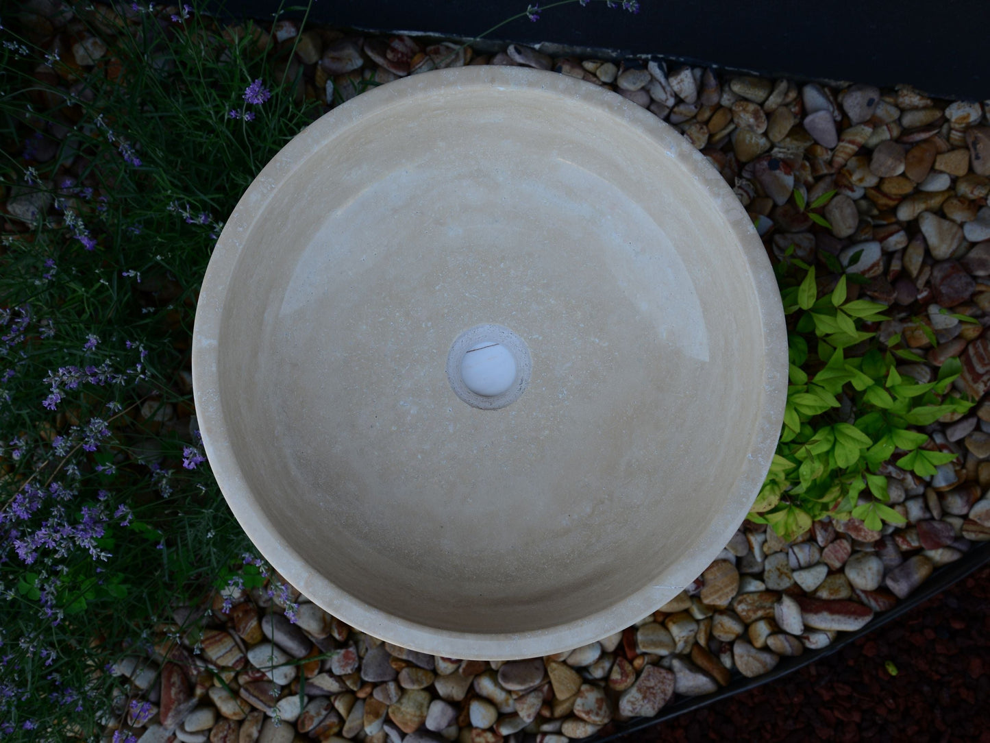 Light Travertine Handcrafted Vessel Sink - Authentic Hand Polished Natural Stone