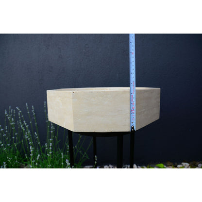 Handmade Turkish Travertine Octagon Bathroom Sink Hand Carved