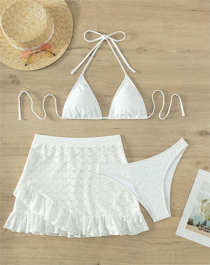 Bikini Sexy Swimsuit Women Three Piece White Backless Bikini Swimsuit