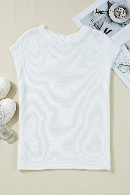 Sachet Pink Solid Color Side Slits Knit Tee