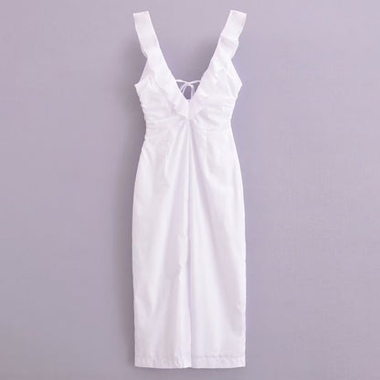Summer Women Street Elegant Ruffle Dress