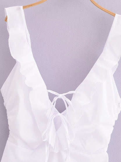 Summer Women Street Elegant Ruffle Dress