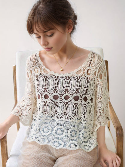 Knitted Hollow Top Wool Sweater Crochet hook