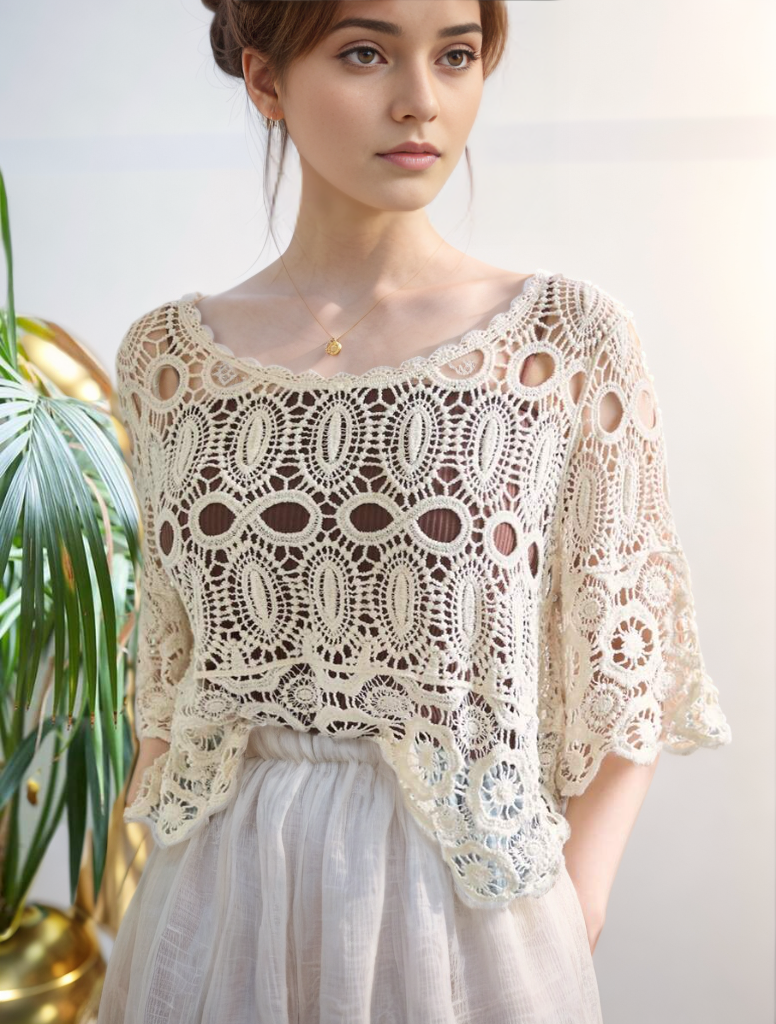 Knitted Hollow Top Wool Sweater Crochet hook