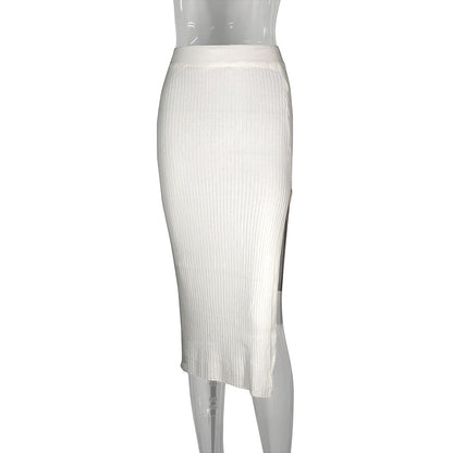 Summer Knitted Internet Celebrity Split Skirt Women Skirt