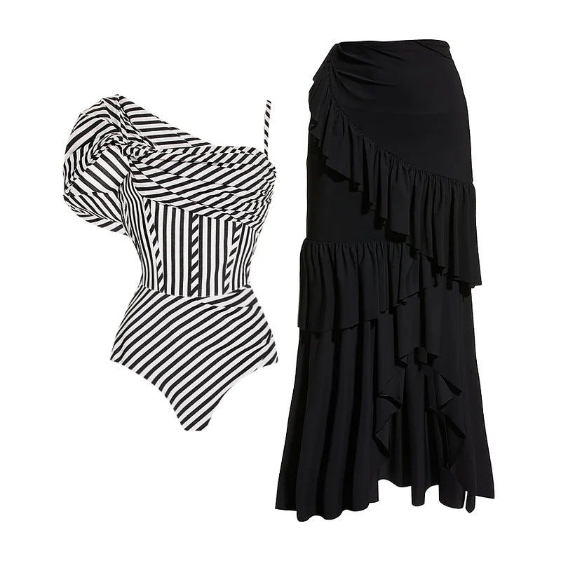One Piece Swimsuit Women Beach Vacation Suit Skirt Swimsuit