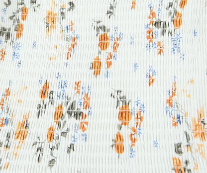 Summer French Printed Pleated Puff Sleeve Dress