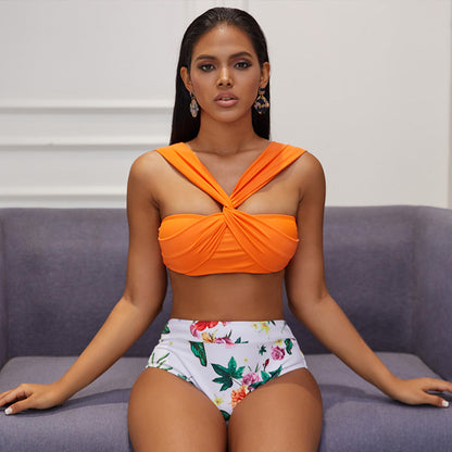 Split Bikini Floral Printed Sexy Bikini Bikini