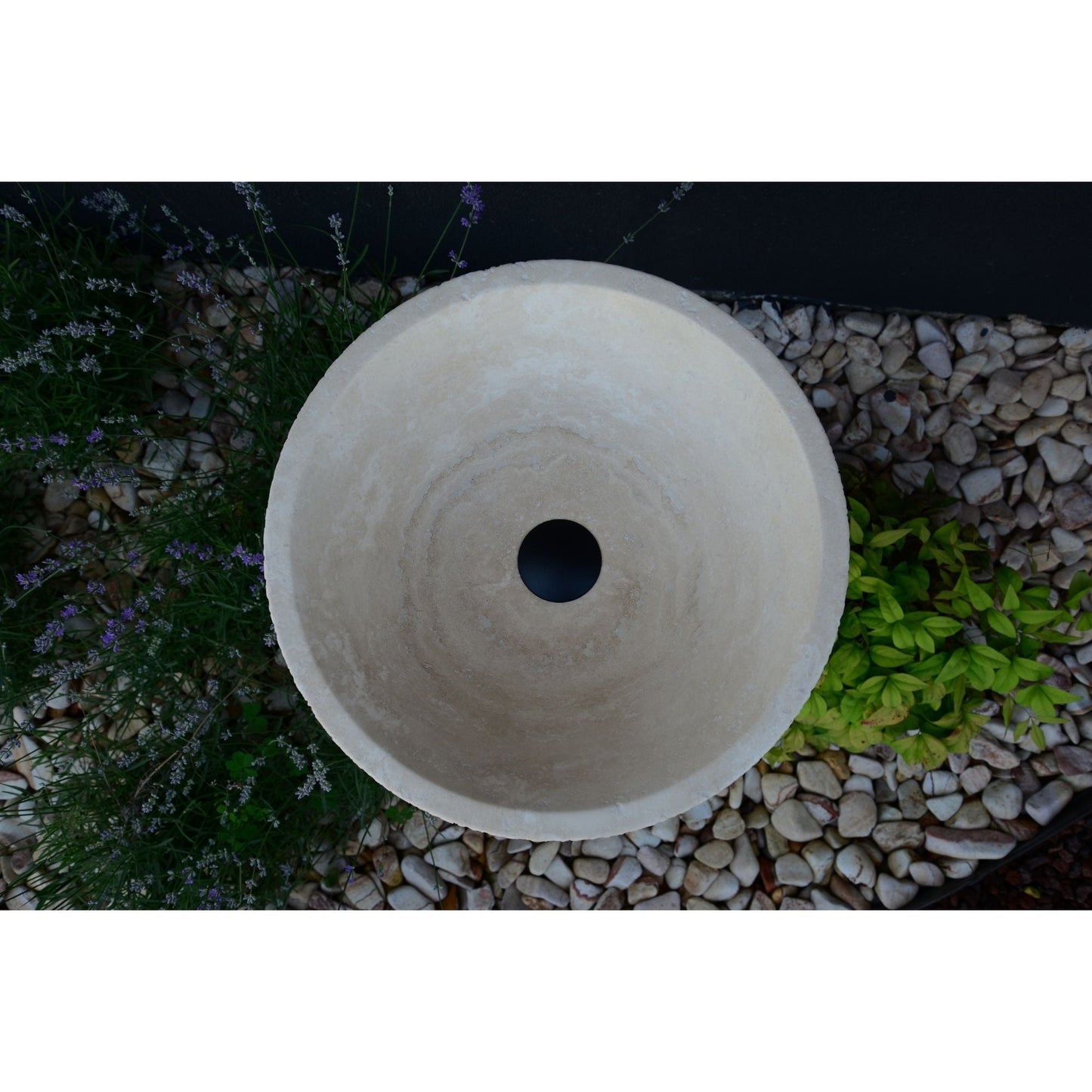 Light Beige Travertine Natural Stone Handcrafted Vessel Sink