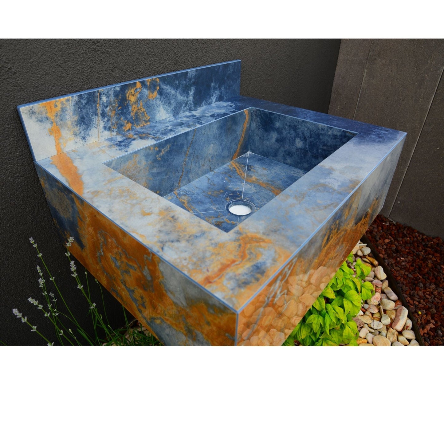 Ocean Blue Handcrafted Engineered Stone Sink - Italian Design