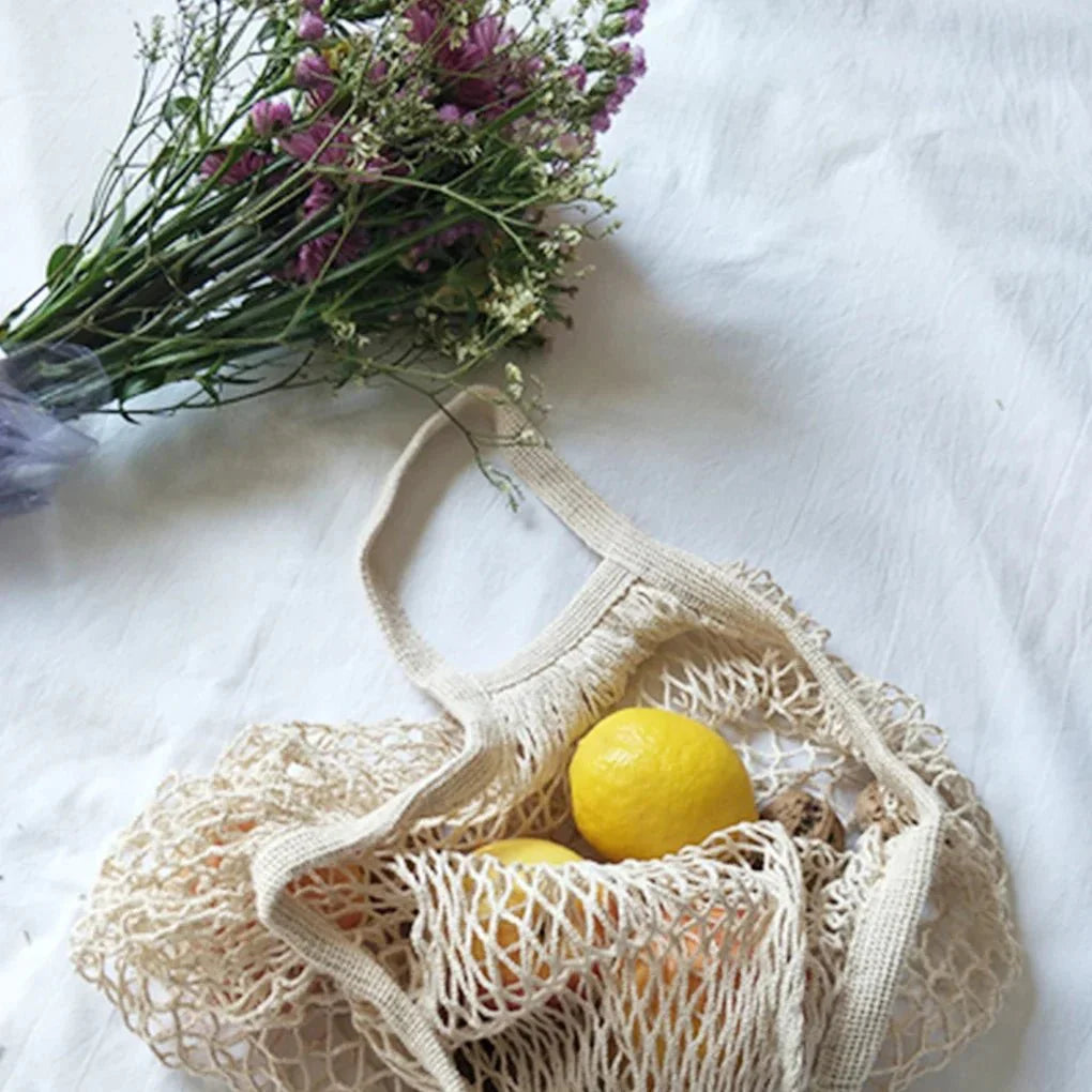1/2pcs Cotton String Shopping Tote Bags Fruit Vegetable Storage