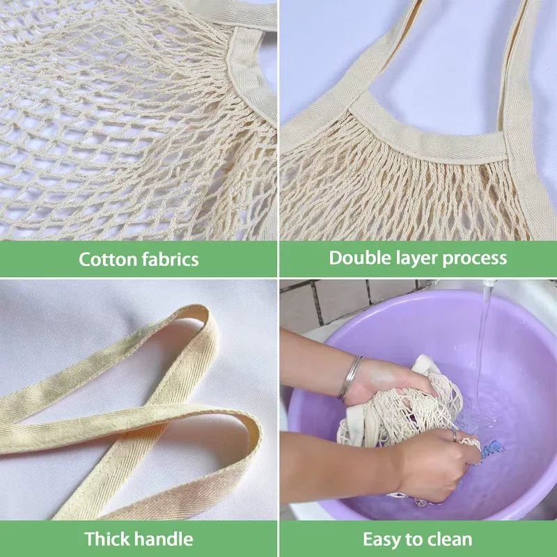 1/2pcs Cotton String Shopping Tote Bags Fruit Vegetable Storage