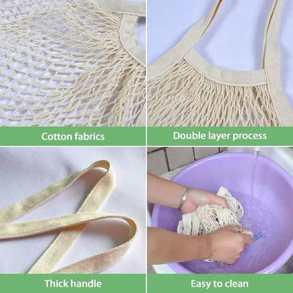 1/2pcs Cotton String Shopping Tote Bags Fruit Vegetable Storage
