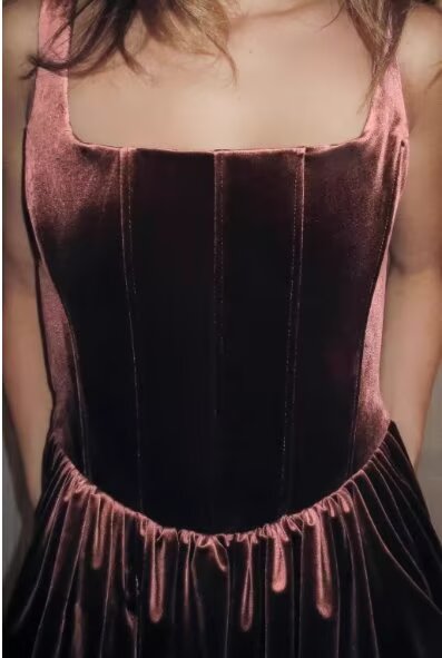 Women Clothing Autumn Velvet Corset Dress