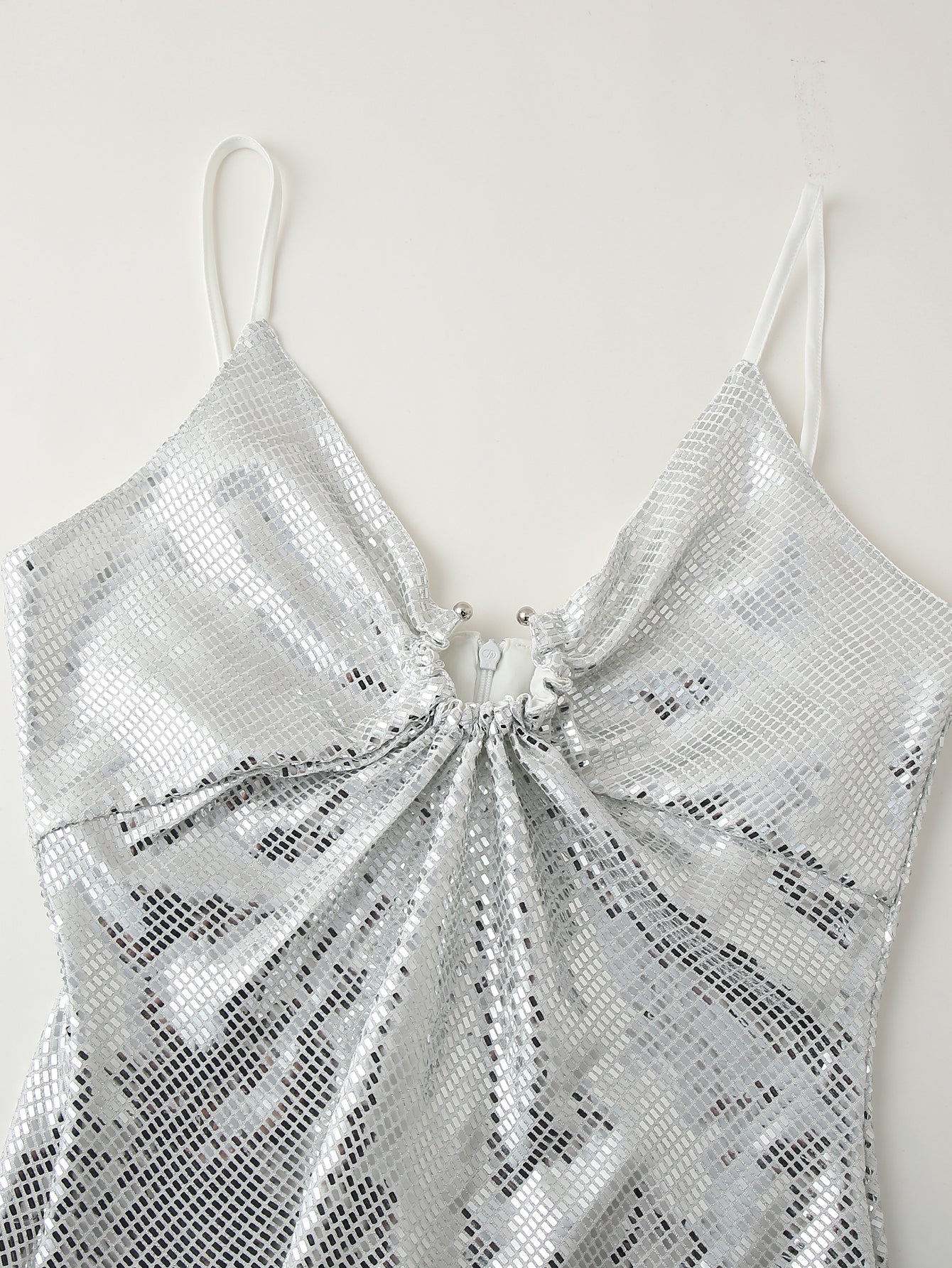 Women Clothing Sequined Long Hollow Cutout Decorative Suspender