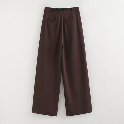 Fall Sets Women Clothing Side Slit Vest Wide Leg Pants