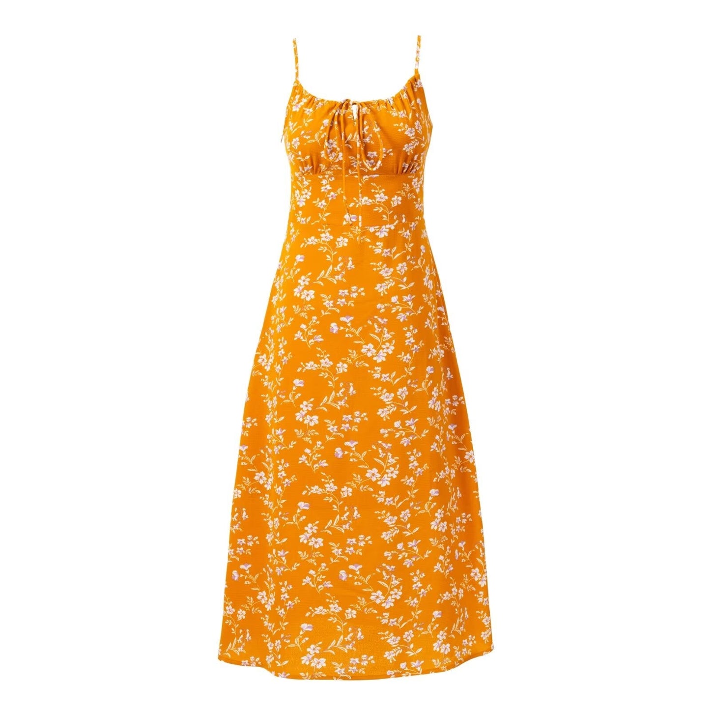 Summer Women Sexy Sexy Vacation Maxi Dress Casual Small Floral Tight Waist Sling Dress