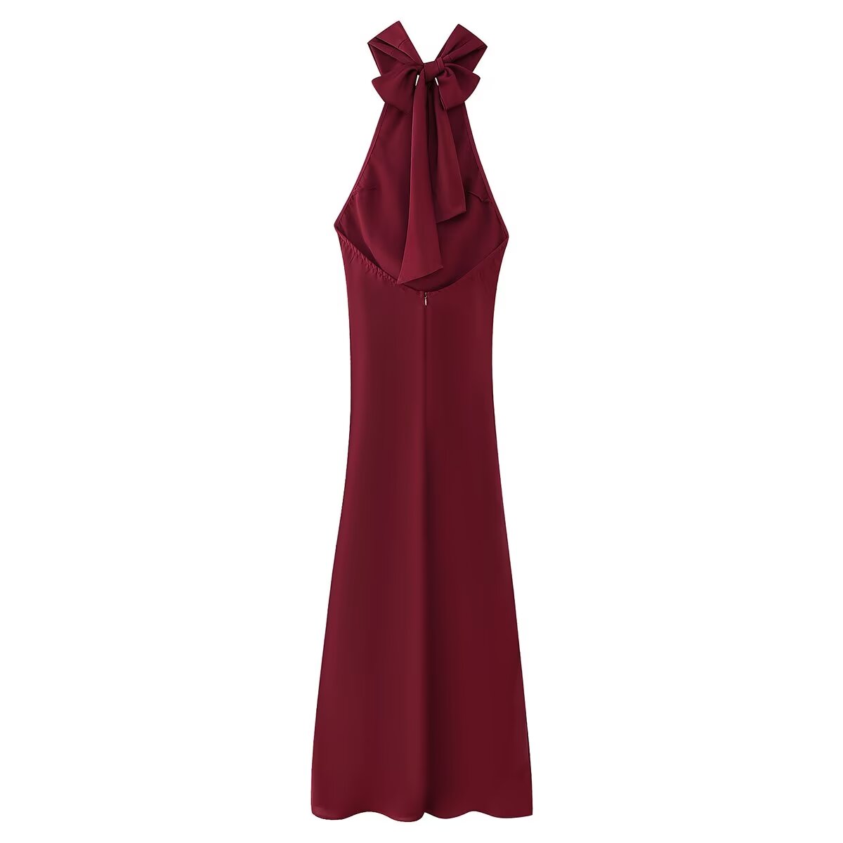 Two Color Hanging Collar Sleeveless Maxi Dress Spring