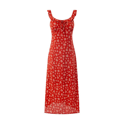 Seaside Vacation Elegant Floral Suspender Dress Spring Small Printed Dress