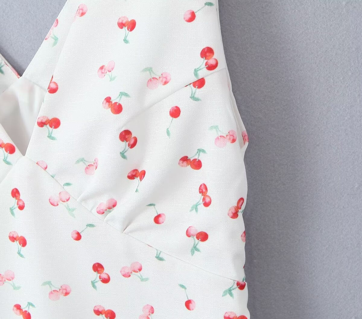 Women Clothing Summer Sexy Low Cut V neck Sleeveless Printed Dress